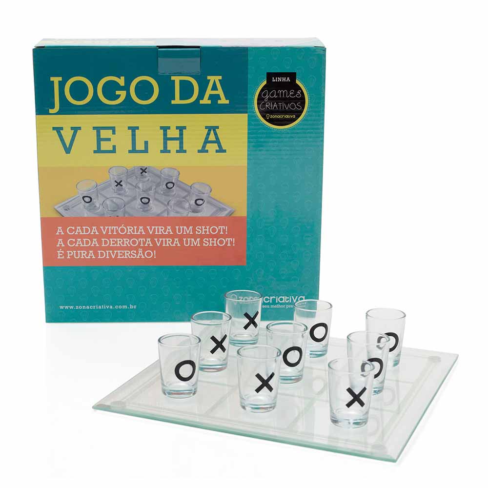 Jogo Da Velha Shot Drink Vidro 9 Copos 10 Ml Festa Amigos - Clink